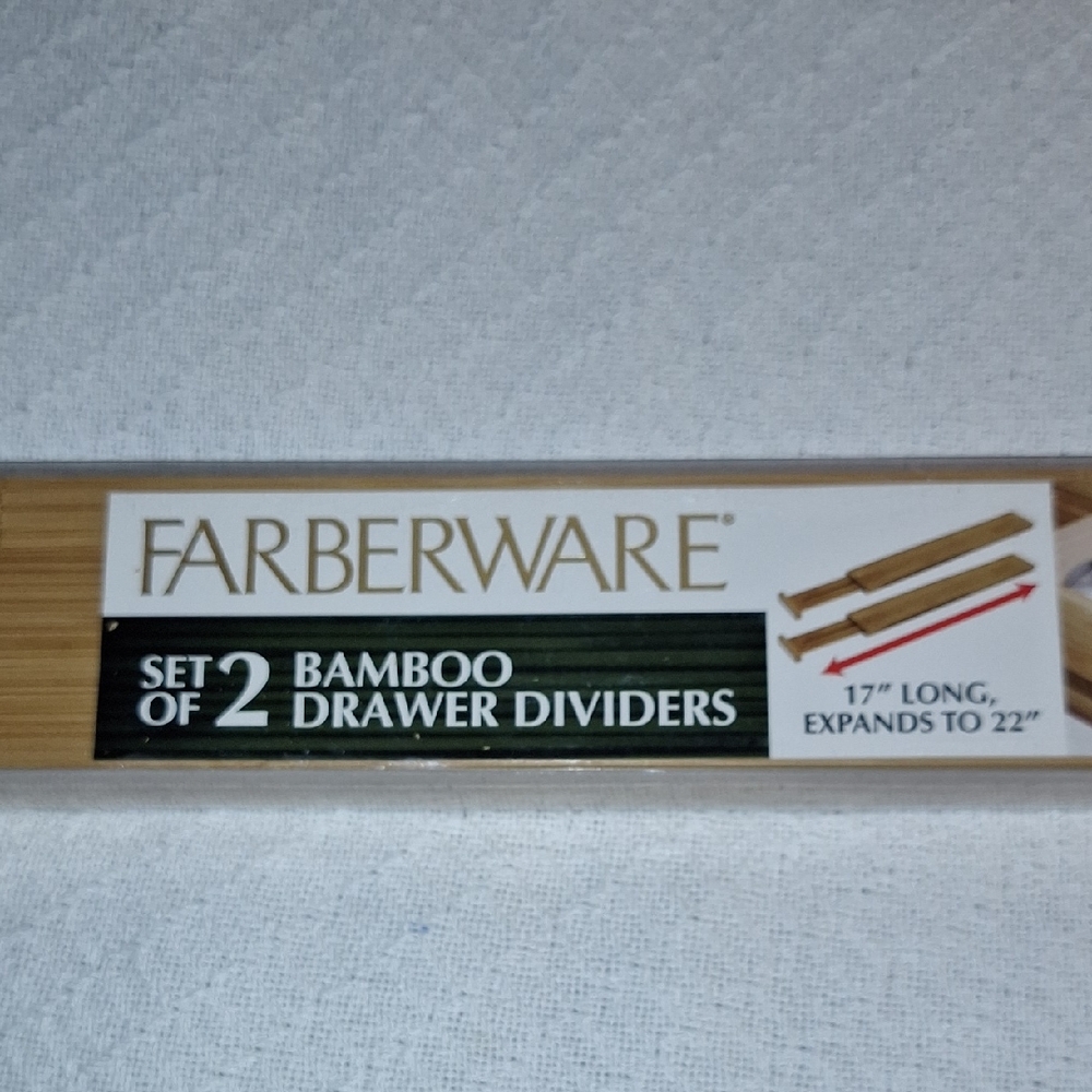 🌟 Farberware Bamboo Drawer Dividers Set of 2